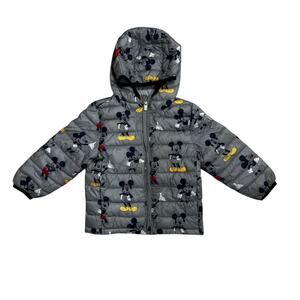 Gap x Disney Kids Mickey Mouse Puffer Jacket Gray Size 3  Years Zip Up Hoodie
